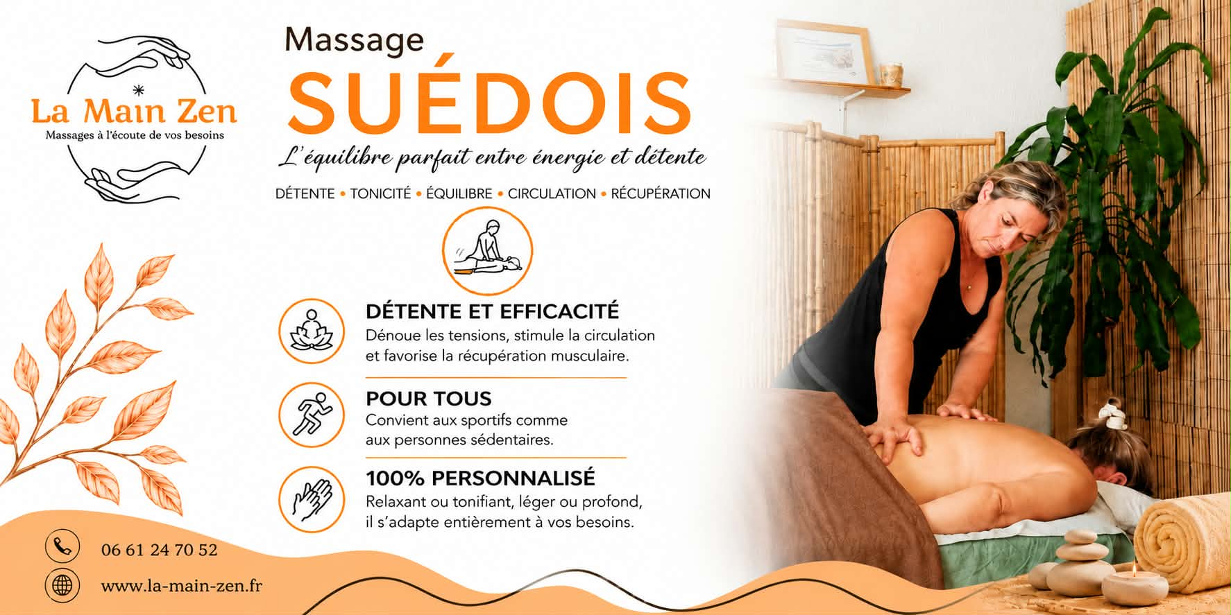 Massage suédois la main zen